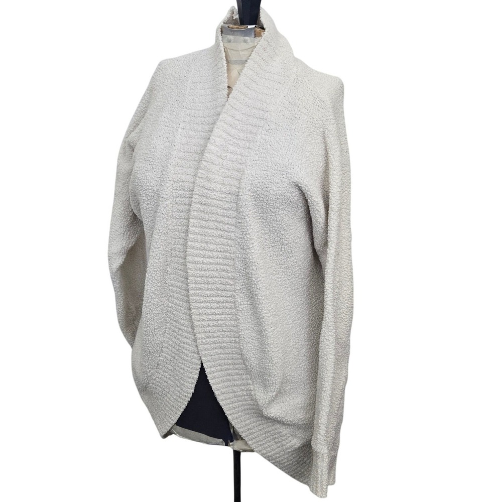 UGG Cardigan Robe Small Cream Fleece Open Front Long Duster Sweater Lounge Knit
